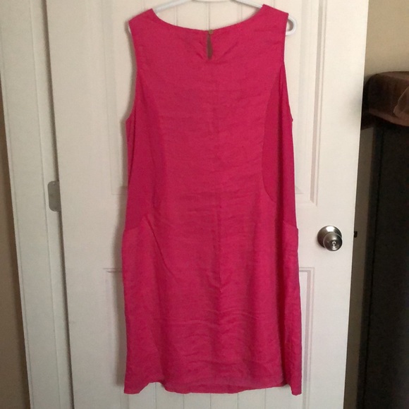 NWT:  Fuschia Cotton Sleeveless Dress - Picture 2 of 4